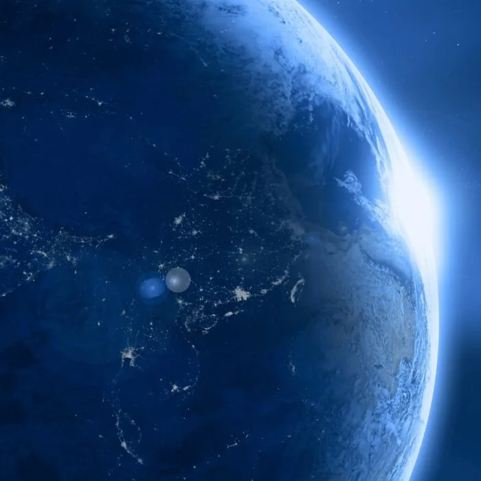 View of Earth from space, symbolizing the global impact of CCSD-CNRS's brand sound territory strategy by Brandy Sound.