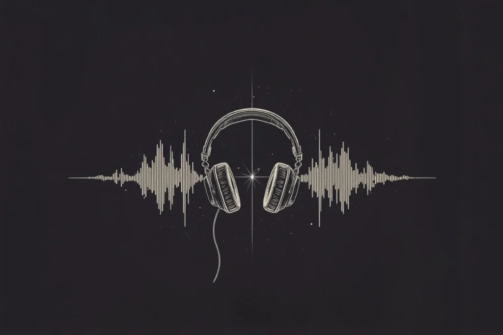 Onde sonore stylisée représentant un logo audio de marque