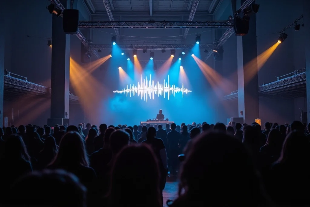 Scène d’événement avec musique de marque jouée en direct