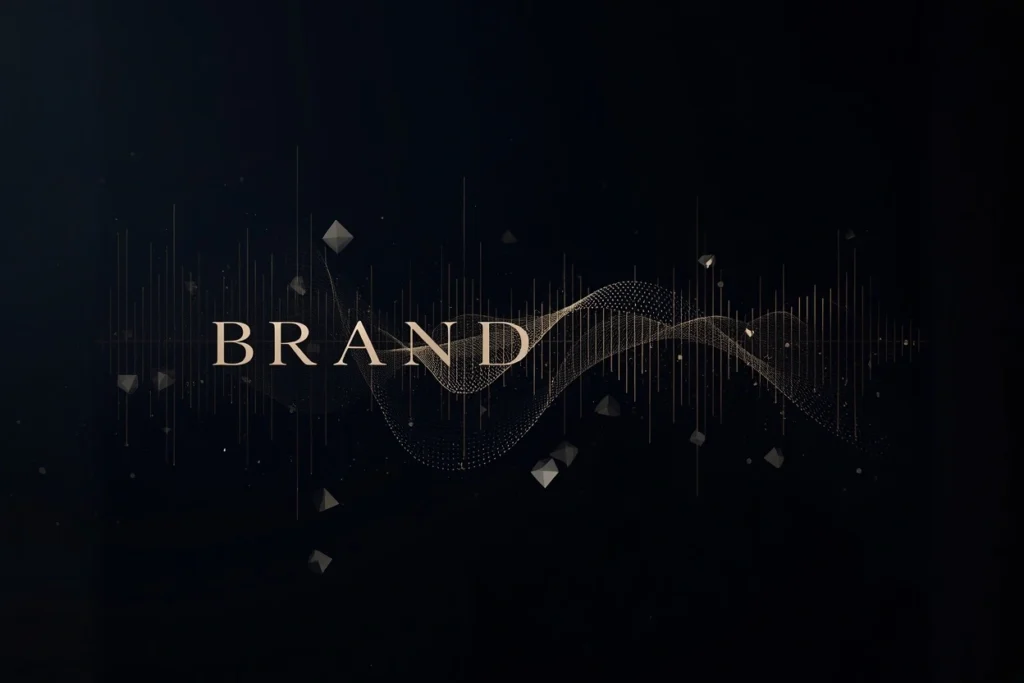 Illustration d’audio branding montrant une marque associée à une onde sonore pour représenter une identité sonore forte et cohérente.