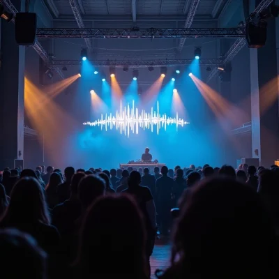 Scène d’événement avec musique de marque jouée en direct