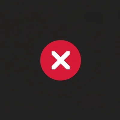 Identité sonore ratée illustrée par un symbole d’erreur rouge sur fond noir, représentant les erreurs en audio branding et en stratégie sonore de marque