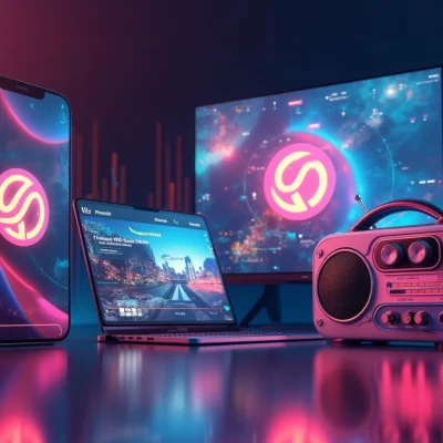 Image illustrant la cohérence d’une identité sonore sur plusieurs canaux digitaux et relationnels dans une stratégie d’audio branding omnicanale.